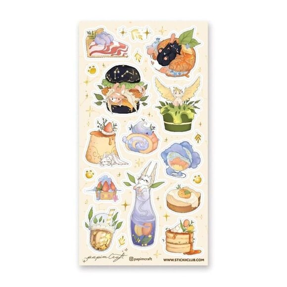 3 for $15‎ - Celestial Cat Cafe Stickers - 1 Sticker Sheet - NEW in Packaging - Picture 2 of 4